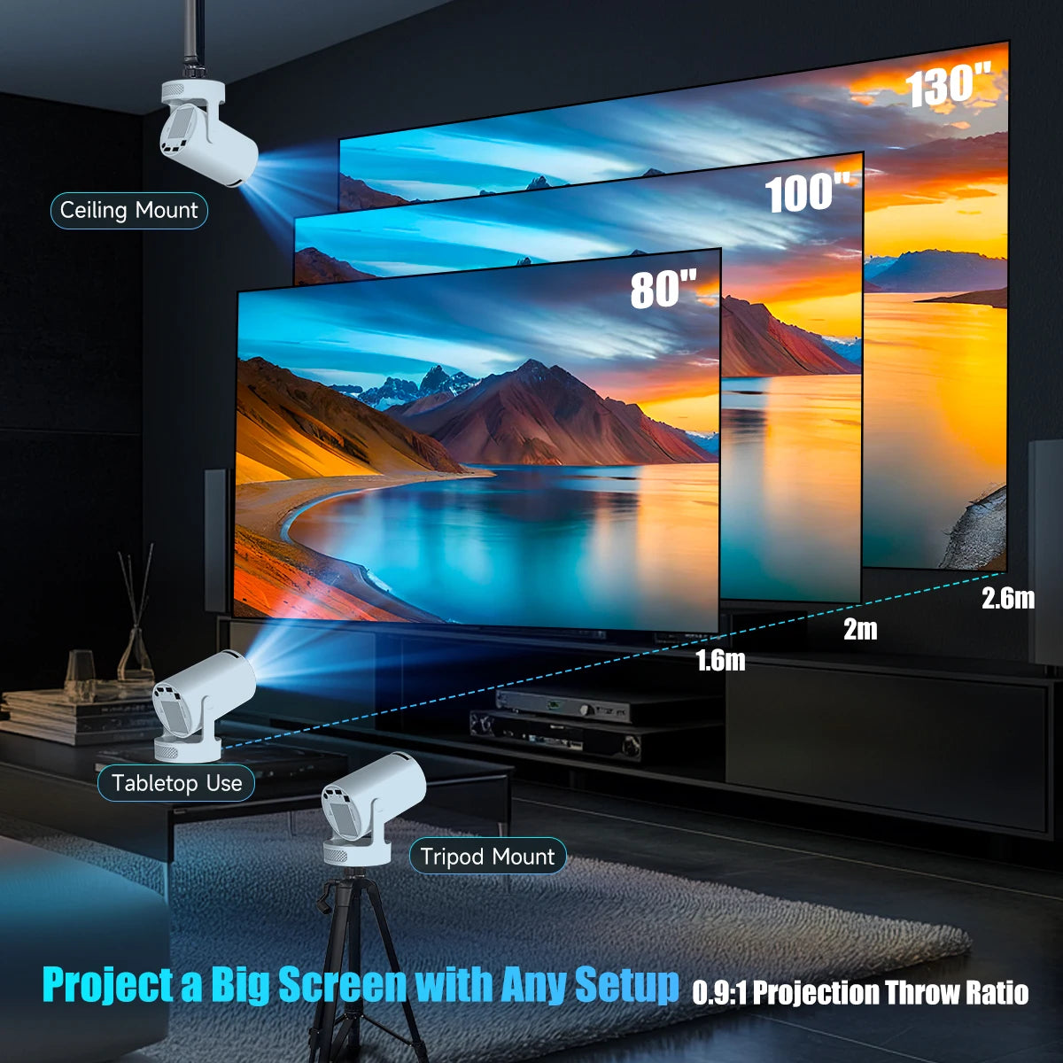 BeamlyHome Portable Projector